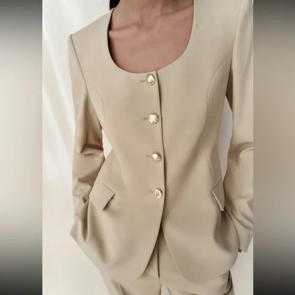 Zara NWT Beige Women's Suit Set - Picture 6 of 11